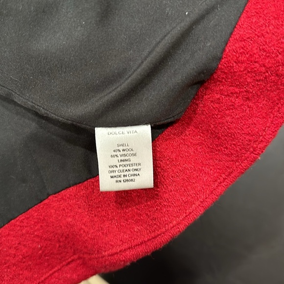 Dolce Vita Vintage Wool Blend Jacket Size XS/S Red with Black Lining - Picture 10 of 14